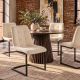 Seturi scaune, HoReCa - Set de 2 scaune tip consola, catifea raiata bej MIAMI