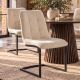 Seturi scaune, HoReCa - Set de 2 scaune tip consola, catifea raiata bej MIAMI
