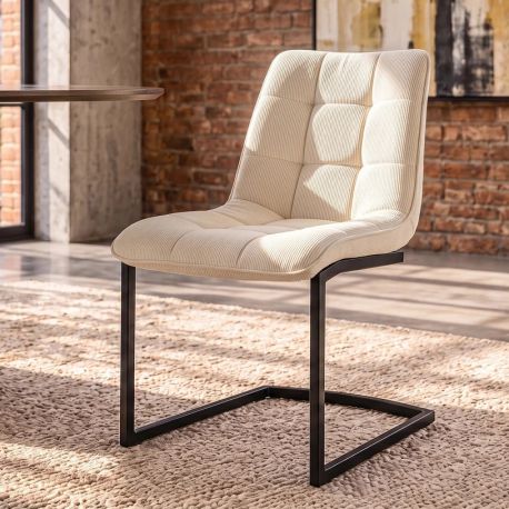 Seturi scaune, HoReCa - Set de 2 scaune tip consola, catifea raiata bej MIAMI