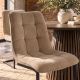 Seturi scaune, HoReCa - Set de 2 scaune tip consola, catifea raiata taupe MIAMI