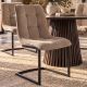 Seturi scaune, HoReCa - Set de 2 scaune tip consola, catifea raiata taupe MIAMI