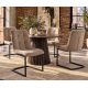 Seturi scaune, HoReCa - Set de 2 scaune tip consola, catifea raiata taupe MIAMI