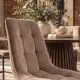 Seturi scaune, HoReCa - Set de 2 scaune tip consola, catifea raiata taupe MIAMI