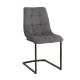 Seturi scaune, HoReCa - Set de 2 scaune tip consola, catifea raiata gri MIAMI