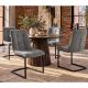 Seturi scaune, HoReCa - Set de 2 scaune tip consola, catifea raiata gri MIAMI