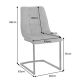 Seturi scaune, HoReCa - Set de 2 scaune tip consola, catifea raiata gri MIAMI