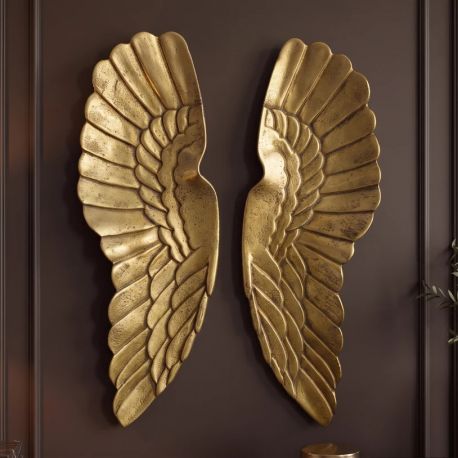 Decoratiuni perete - Decoratiune perete auriu antic Fallen Angel 65cm