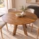 Mese dining - Masa rotunda din lemn masiv de mango ART WOOD 140cm