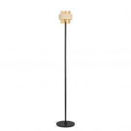 Lampa de podea din travertin si sticla chihlimbar MELONY
