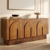 Bufet ARCADIA 160cm din lemn de mango maro cu 3 fronturi arcuite