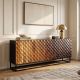 Comode - Comoda SHADES 180cm cu usi multicolore, lemn de mango, design 3D