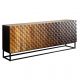 Comode - Comoda SHADES 180cm cu usi multicolore, lemn de mango, design 3D