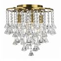 Lustra aplicata cu cristale din sticla si metal alama antic Dorchester 4Lt