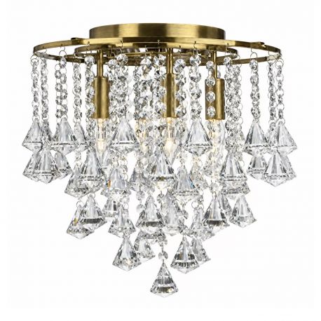 Lustre aplicate - Lustra aplicata cu cristale din sticla si metal alama antic Dorchester 4Lt