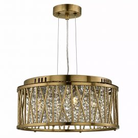 Lustra suspendata, Elise 7Lt, metal alama antic si cristale