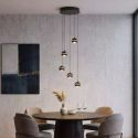 Lustra cu 5 pendule metal nickel negru Meteor LED