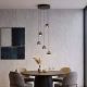 Pendule, Lustre suspendate - Lustra cu 5 pendule metal nickel negru Meteor LED
