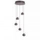 Pendule, Lustre suspendate - Lustra cu 5 pendule metal nickel negru Meteor LED