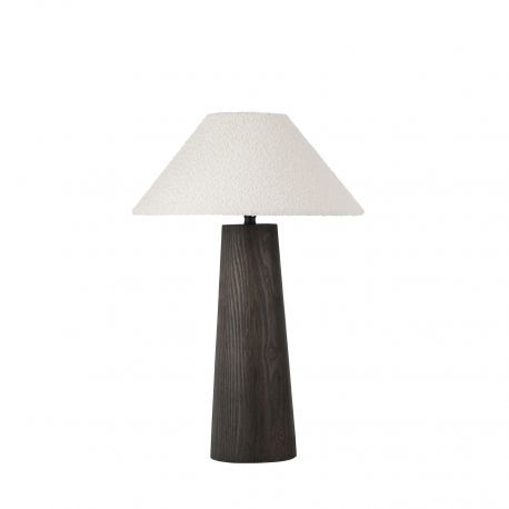 Veioze - Lampa de masa din furnir maro si tesatura boucle MOKU