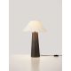 Veioze - Lampa de masa din furnir maro si tesatura boucle MOKU