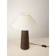 Veioze - Lampa de masa din furnir maro si tesatura boucle MOKU