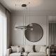 Pendule, Lustre suspendate - Lustra circulara iluminat LED, CELSO negru/ transparent/ fumuriu