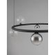 Pendule, Lustre suspendate - Lustra circulara iluminat LED, CELSO negru/ transparent/ fumuriu