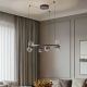 Pendule, Lustre suspendate - Lustra circulara iluminat LED, CELSO argintiu/ transparent/ fumuriu