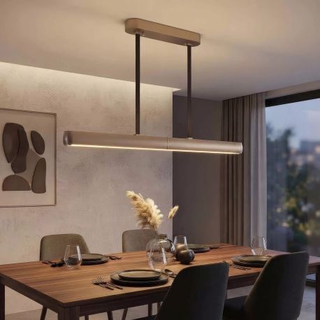 Pendule, Lustre suspendate - Lustra liniara extensibila finisaj champagne periat, tija telescopica LED 2700K Bar