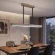 Pendule, Lustre suspendate - Lustra liniara extensibila finisaj champagne periat, tija telescopica LED 3000K Bar