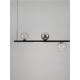 Pendule, Lustre suspendate - Lustra liniara iluminat LED, CELSO negru/ transparent/ fumuriu