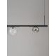 Pendule, Lustre suspendate - Lustra liniara iluminat LED, CELSO negru/ transparent/ fumuriu