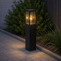 Stalp exterior IP44 din policarbonat negru Dubai H-45cm