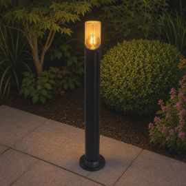 Stalpi - Stalp exterior IP44 din policarbonat negru Broadway H-90cm