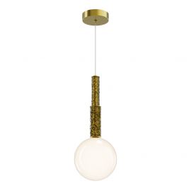Pendule, Lustre suspendate - Lustra Suspendata Orotte din Metal Alama si Glob de Sticla