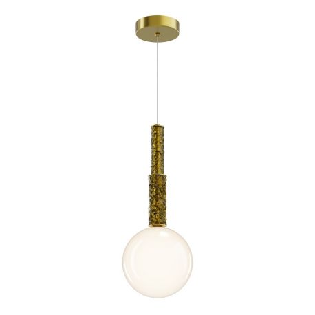 Pendule, Lustre suspendate - Lustra Suspendata Orotte din Metal Alama si Glob de Sticla
