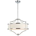 Lustra suspendata din metal cromat si tesatura crem Stesso M