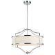 Candelabre, Lustre - Lustra suspendata din metal cromat si tesatura crem Stesso M