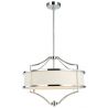 Lustra suspendata din metal cromat si tesatura crem Stesso M