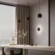 Pendule, Lustre suspendate - Lustra, Pendul minimalist sfera lemn maro Texture
