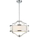 Lustra suspendata din metal cromat si tesatura crem Stesso S