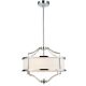 Candelabre, Lustre - Lustra suspendata din metal cromat si tesatura crem Stesso S