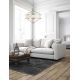 Candelabre, Lustre - Lustra suspendata din metal cromat si tesatura crem Stesso S