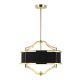 Candelabre, Lustre - Lustra suspendata din metal auriu si tesatura neagra Stesso S