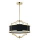 Candelabre, Lustre - Lustra suspendata din metal auriu si tesatura neagra Stesso S