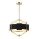 Candelabre, Lustre - Lustra suspendata din metal auriu si tesatura neagra Stesso S