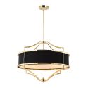 Lustra suspendata din metal auriu si tesatura neagra Stesso M