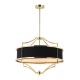 Candelabre, Lustre - Lustra suspendata din metal auriu si tesatura neagra Stesso M
