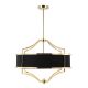 Candelabre, Lustre - Lustra suspendata din metal auriu si tesatura neagra Stesso M