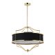Candelabre, Lustre - Lustra suspendata din metal auriu si tesatura neagra Stesso M